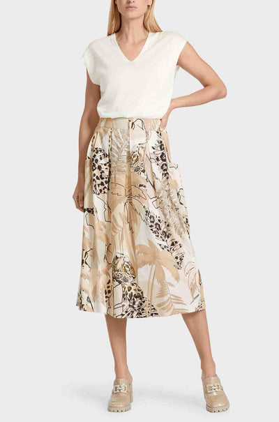 Marc Cain - Wide Skirt with Collage Print