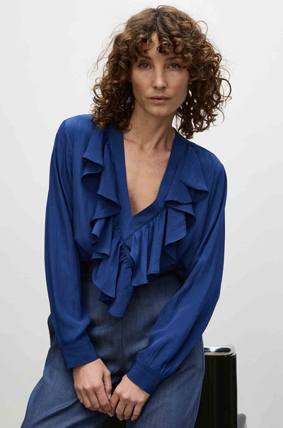 Mela Purdie - Wrap Ripple Blouse in Orient