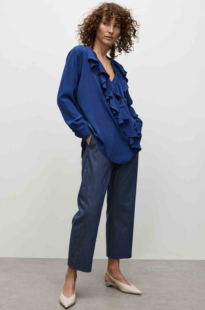 Mela Purdie - Wrap Ripple Blouse in Orient
