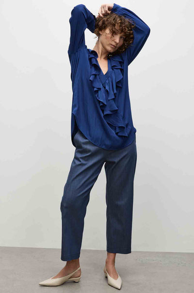 Mela Purdie - Wrap Ripple Blouse in Orient