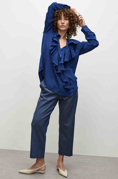 Mela Purdie - Wrap Ripple Blouse in Orient