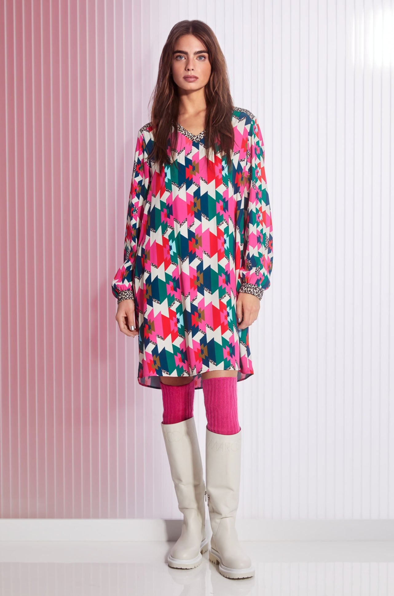 Marc Cain - Viscose Dress in a mix of materials and patterns - Zambezee Marc Cain - Viscose Dress in a mix of materials and patterns - Zambezee