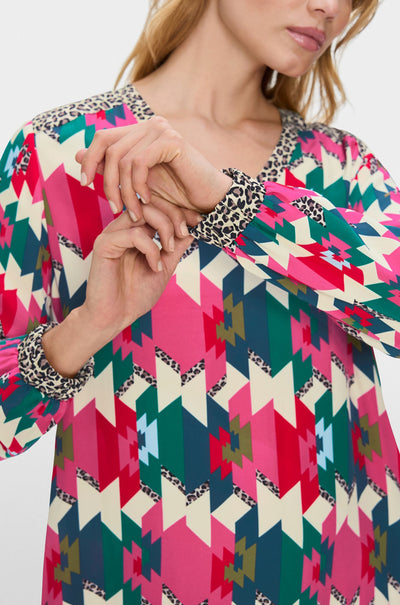 Marc Cain - Viscose Dress in a mix of materials and patterns