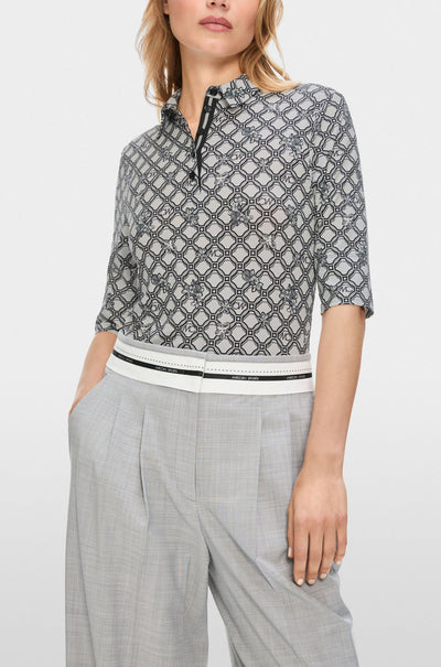 Marc Cain - Polo Shirt with Marc Cain Chain Print