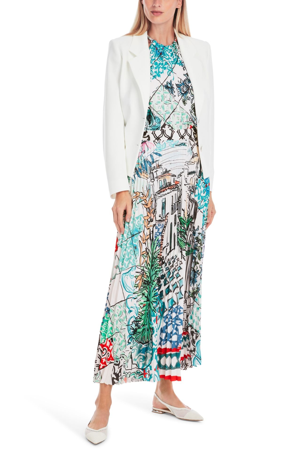 Marc Cain - Pleated Midi Skirt with Print