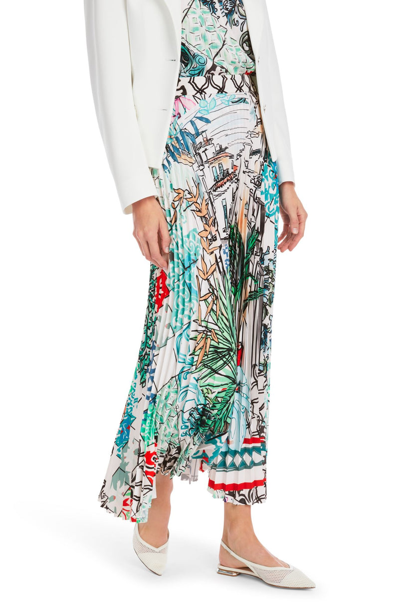Marc Cain - Pleated Midi Skirt with Print