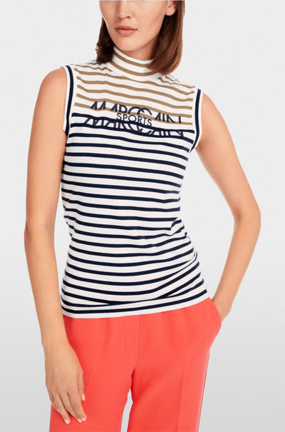 Marc Cain - Sleeveless Top with Stand-Up Collar