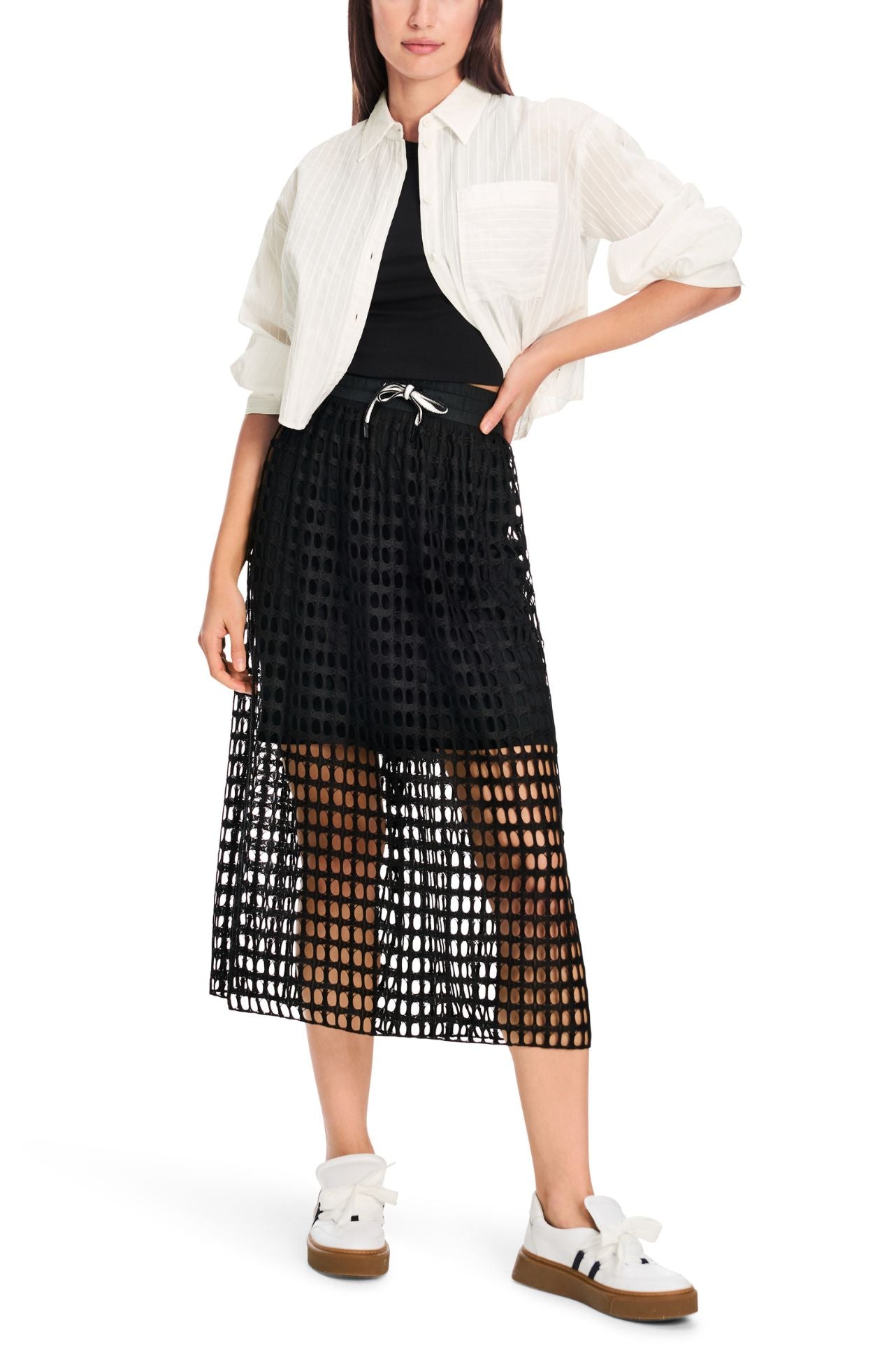 Marc Cain - Airy Skirt in Openwork Mesh Knit