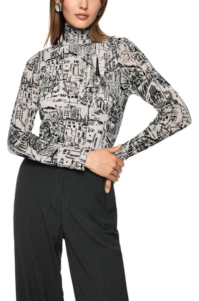 Marc Cain - Long Sleeved Top with City Motif