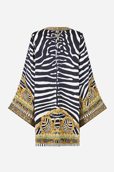 Camilla - Zig Zag Zoo Deep V Neck Hardware Short Kaftan