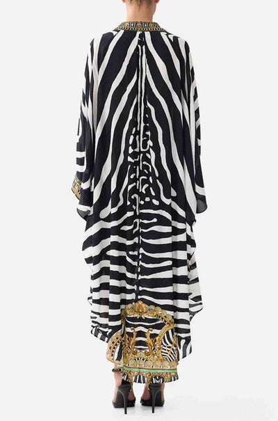 Camilla - Zig Zag Zoo Long Kaftan w/ Button Cuff