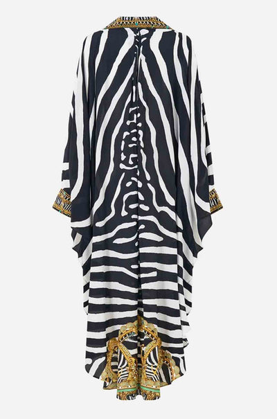 Camilla - Zig Zag Zoo Long Kaftan w/ Button Cuff