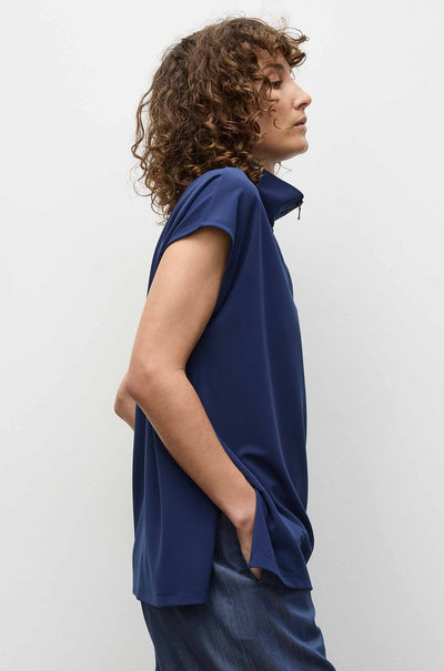 Mela Purdie - Zip Front Shell in Powder Knit in Sapphire