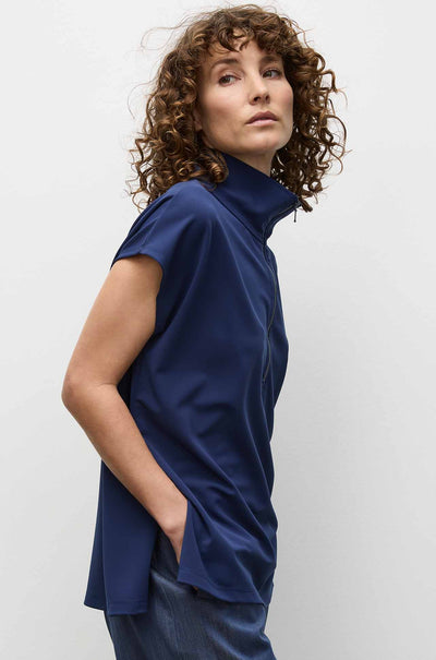 Mela Purdie - Zip Front Shell in Powder Knit in Sapphire