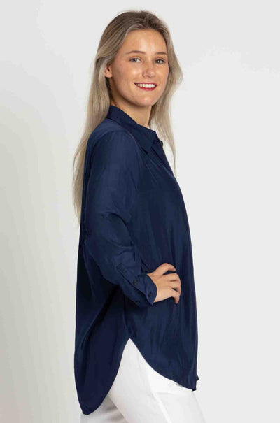 Mela Purdie - Zip Front Shirt in Mache in Denim