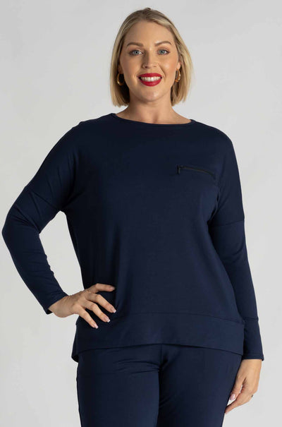 Mela Purdie - Zip Pocket Sweater in Sapphire
