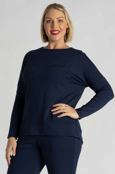 Mela Purdie - Zip Pocket Sweater in Sapphire
