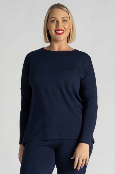 Mela Purdie - Zip Pocket Sweater in Sapphire