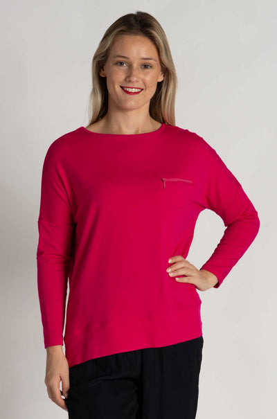Mela Purdie - Zip Pocket Sweater in Cerise