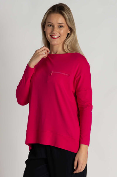 Mela Purdie - Zip Pocket Sweater in Cerise