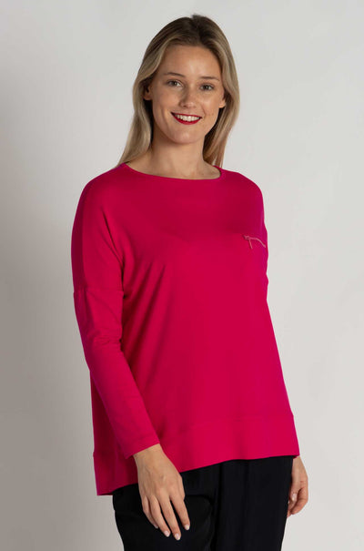 Mela Purdie - Zip Pocket Sweater in Cerise