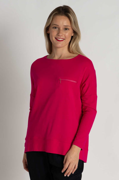 Mela Purdie - Zip Pocket Sweater in Cerise