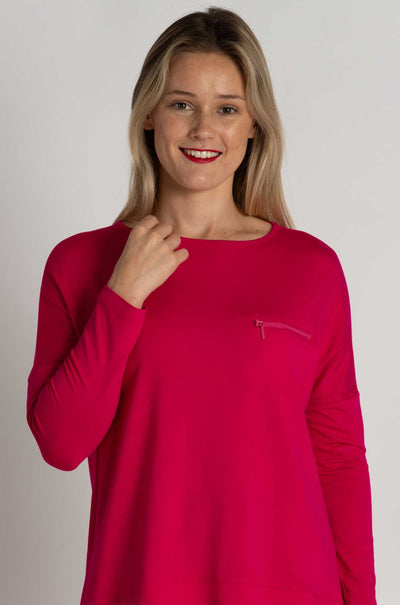 Mela Purdie - Zip Pocket Sweater in Cerise