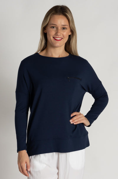 Mela Purdie - Zip Pocket Sweater in Sapphire