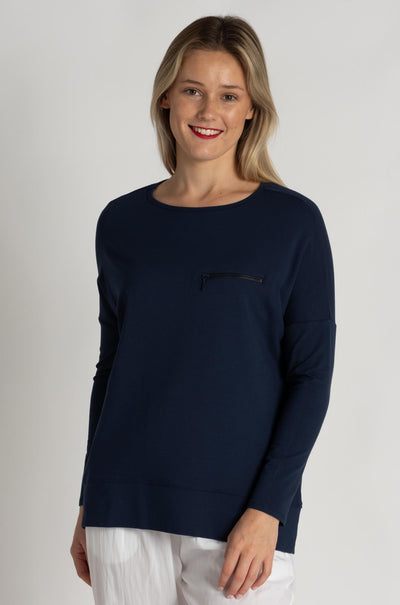 Mela Purdie - Zip Pocket Sweater in Sapphire