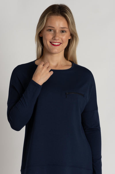 Mela Purdie - Zip Pocket Sweater in Sapphire