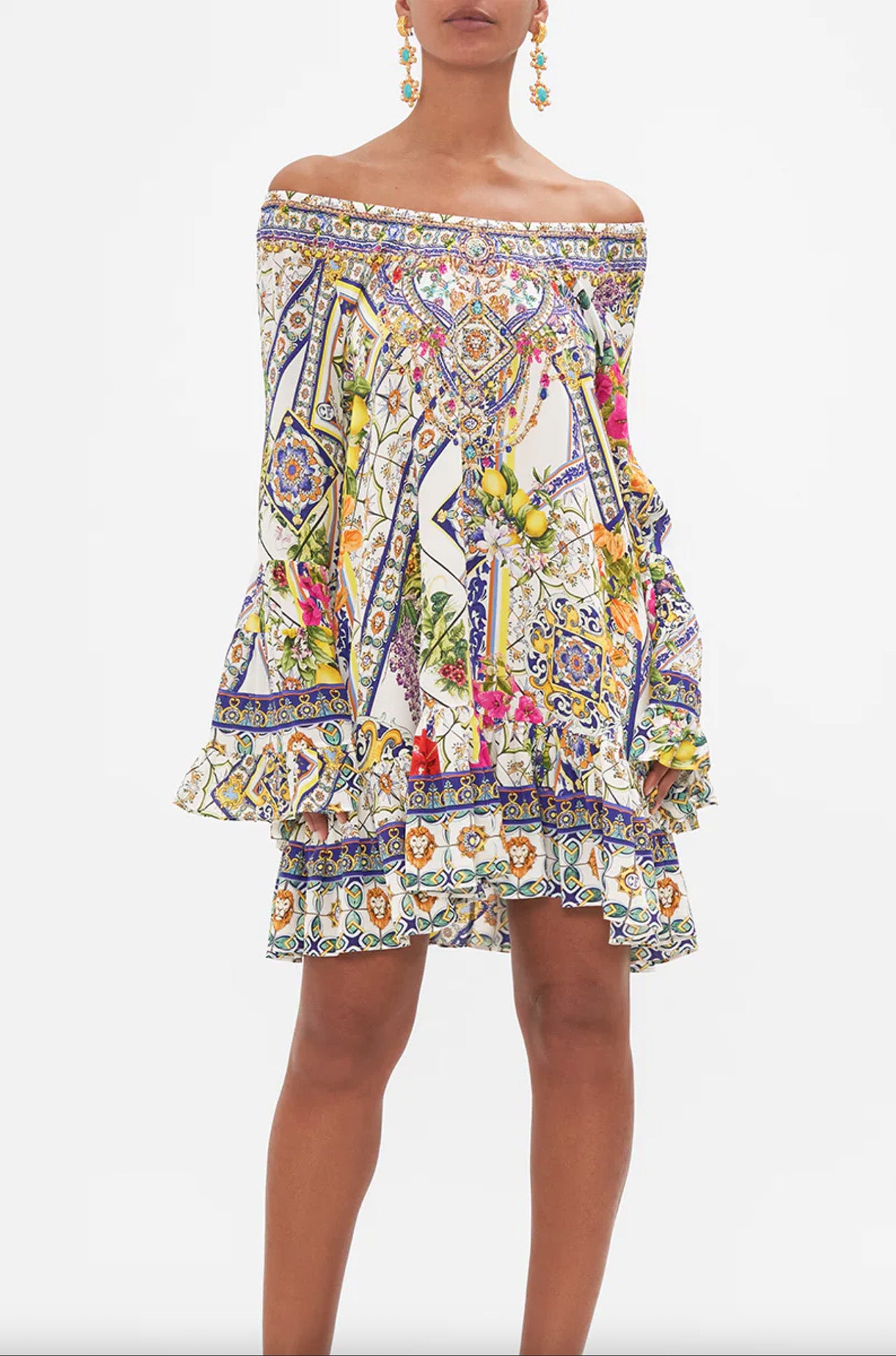 Camilla - Amalfi Amore A-Line Frill Dress - Zambezee Camilla - Amalfi Amore A-Line Frill Dress - Zambezee