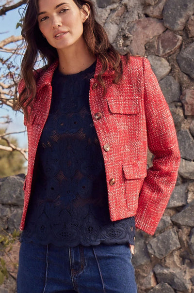 zoe kratzmann - adjoin jacket in fire boucle