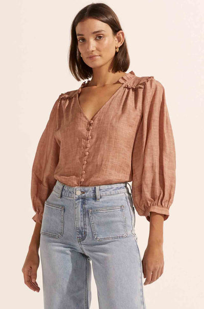 zoe kratzmann - brigade top in rust
