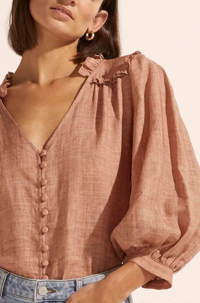 zoe kratzmann - brigade top in rust