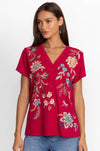 Johnny Was - Button Neck Knit Tee - Julianna