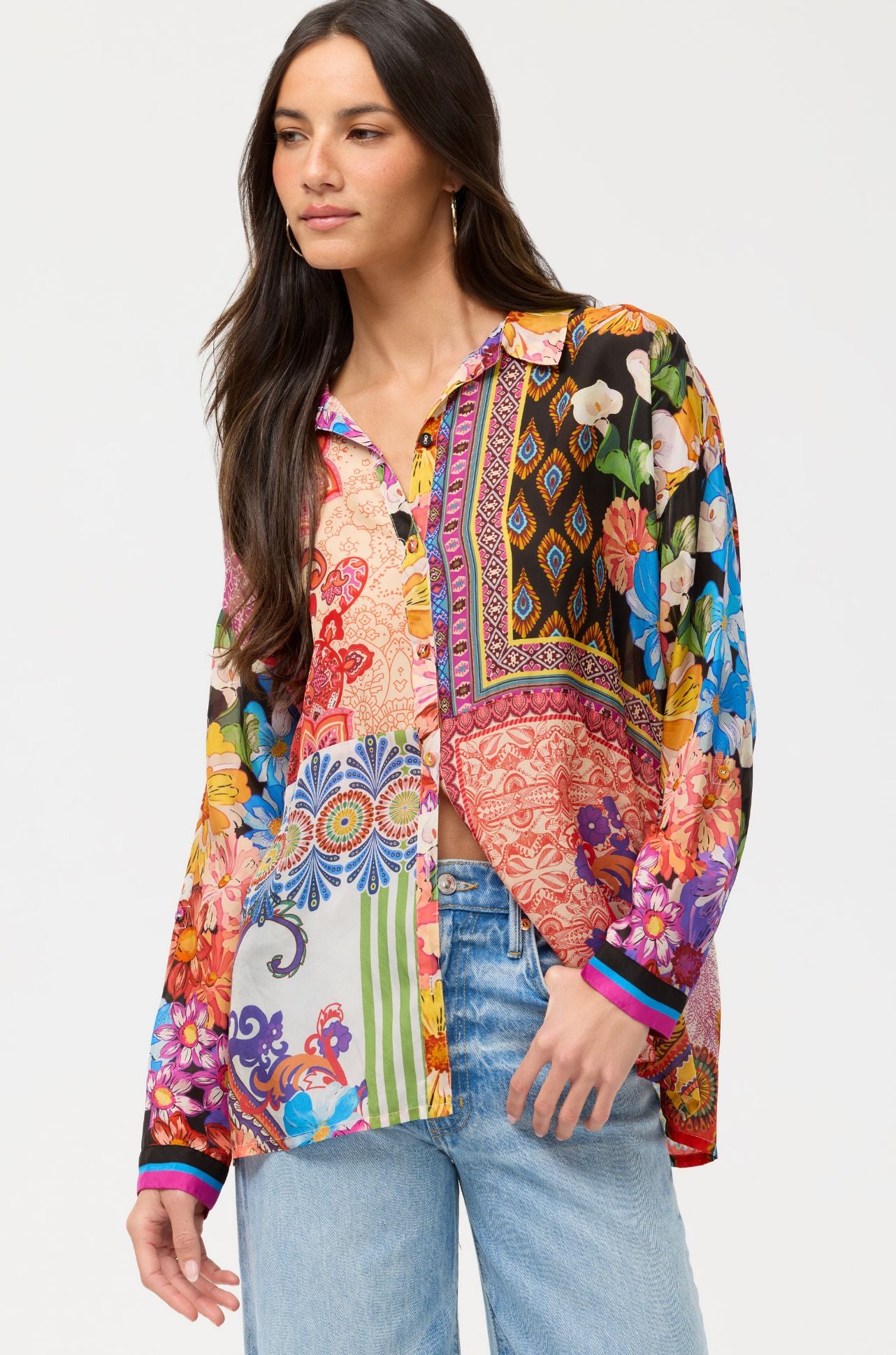 Johnny Was - The Audrey Shirt in Magnolia Patchwork