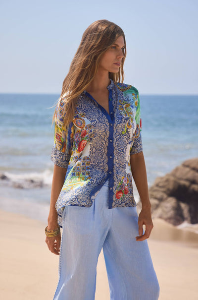 Johnny Was - Shiro Buttoned Down Shirt in Christy