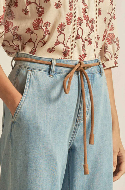 Zoe Kratzmann - corded belt in cinnamon suede