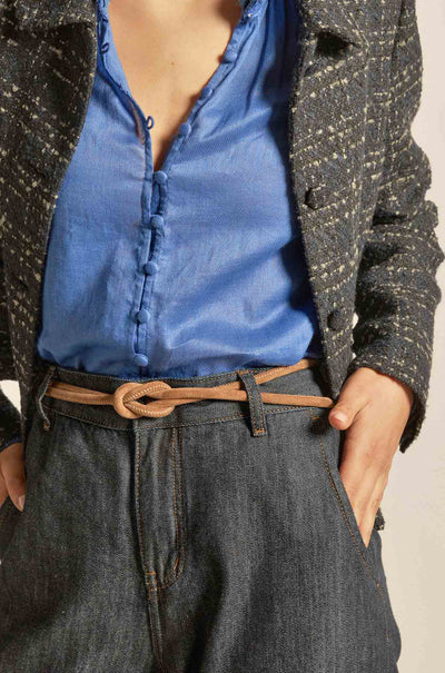 Zoe Kratzmann - corded belt in cinnamon suede