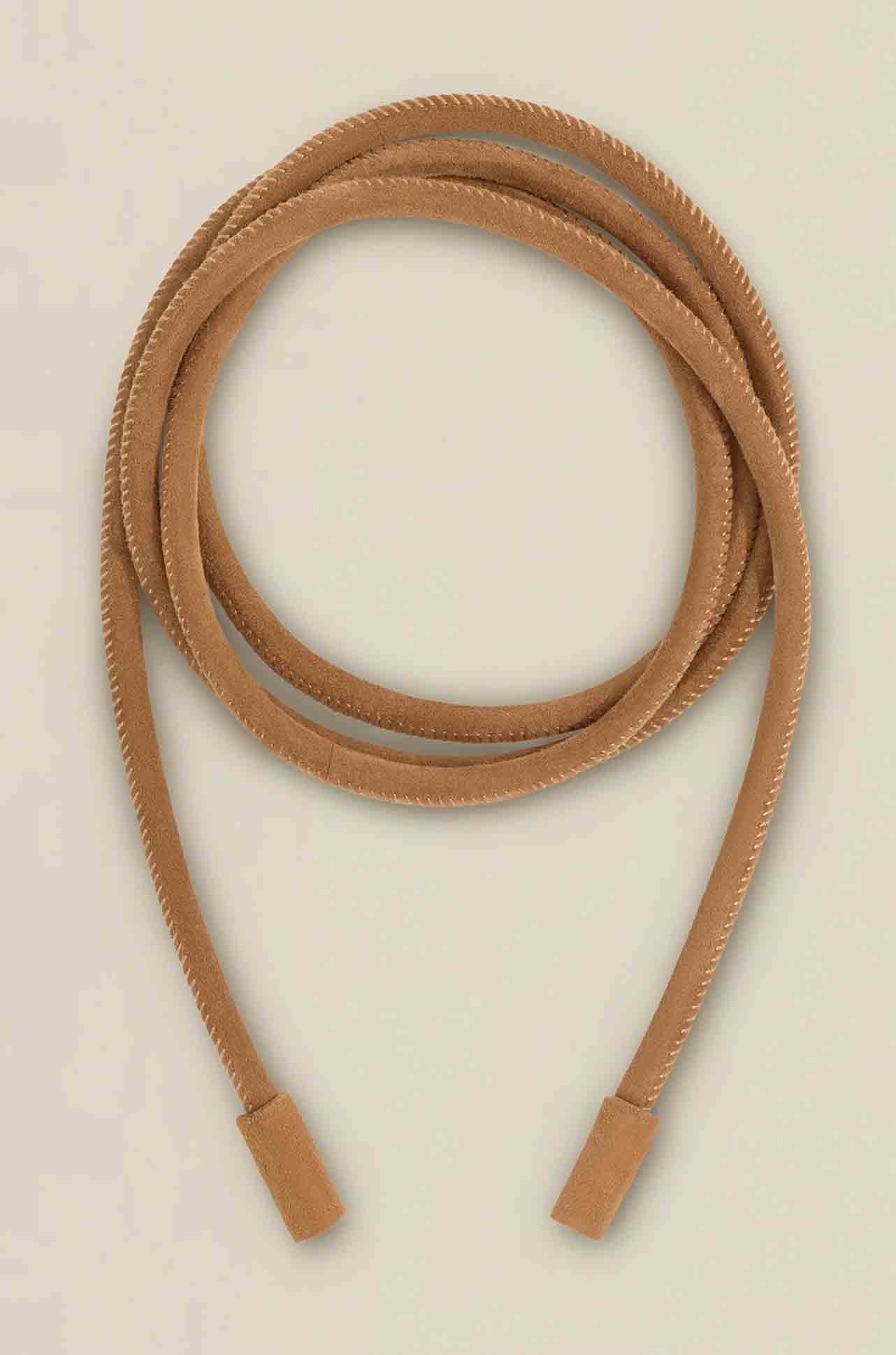 Zoe Kratzmann - corded belt in cinnamon suede