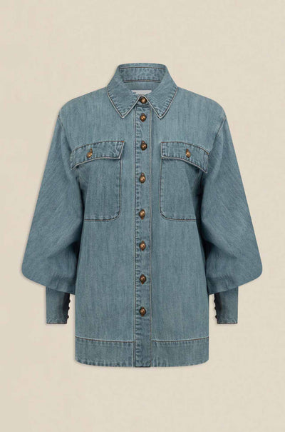 Zoe Kratzmann - crest top in light washed denim