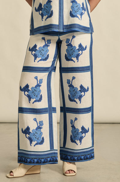 zoe kratzmann - gesture pant in azure collage