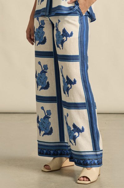 zoe kratzmann - gesture pant in azure collage