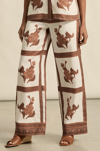 zoe kratzmann - gesture pant in coffee collage
