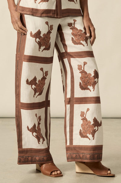 zoe kratzmann - gesture pant in coffee collage