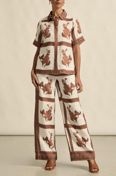 zoe kratzmann - gesture pant in coffee collage