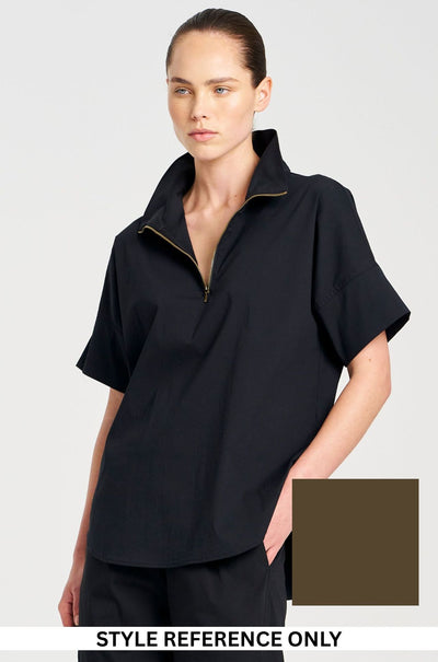 Mela Purdie - Half Zip Shirt in Fossil