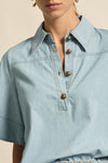 zoe kratzmann - insinuate top in light chambray