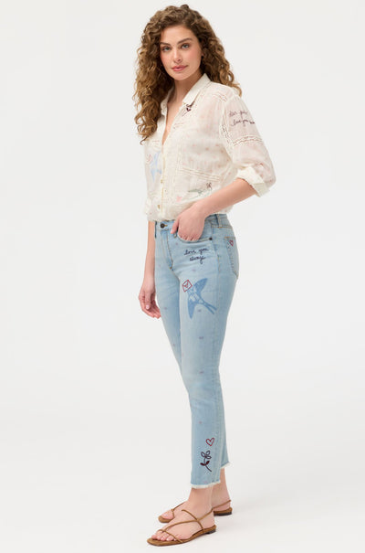 Johnny Was - The Cropped Skinny Jean in Jasmine Honey