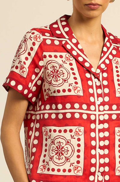 zoe kratzmann - lumen top in poppy scarf